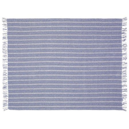 LR HOME LR Home THROW81179BLU4250 Flynn Woven Cotton Throw Blanket THROW81179BLU4250